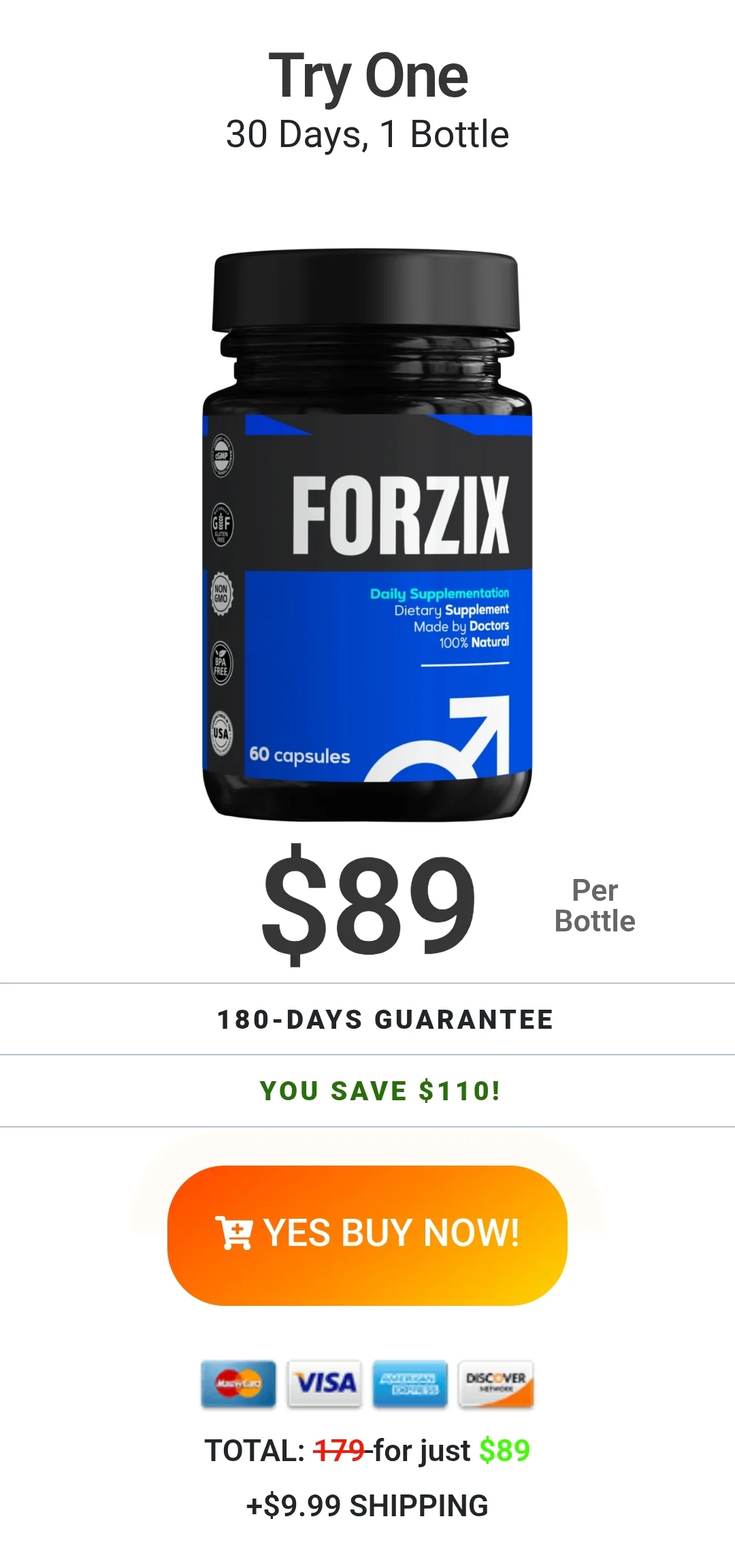 Forzix™ 1 bottle pricing